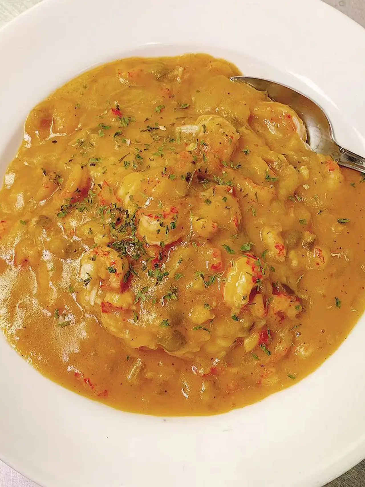 Rich crayfish meat creamy curry stew at Captain Crab, a Seafood Restaurant in Lufkin